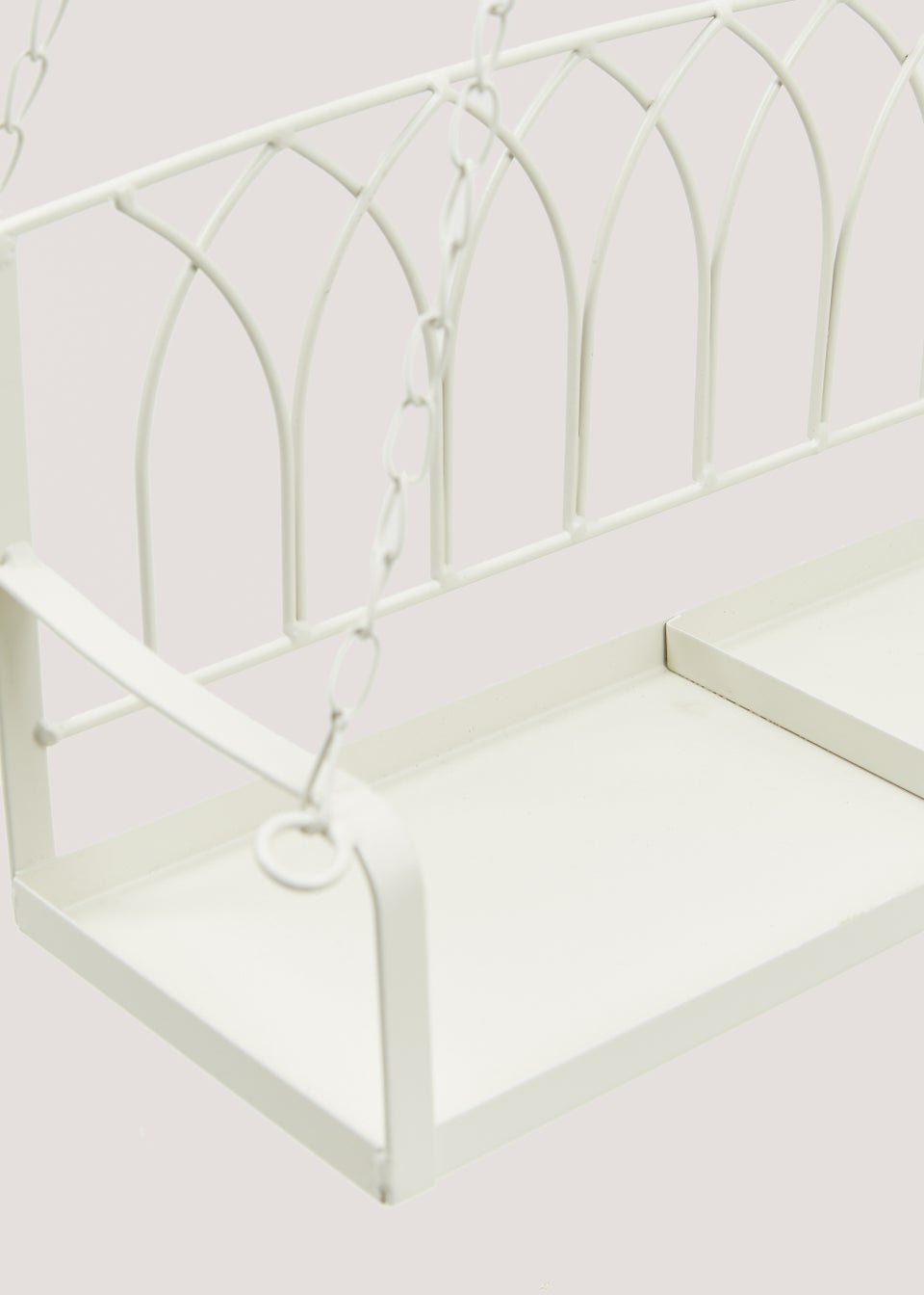 Beige Metal Swing Bird Seat (30cm x 15cm x 12.5cm)