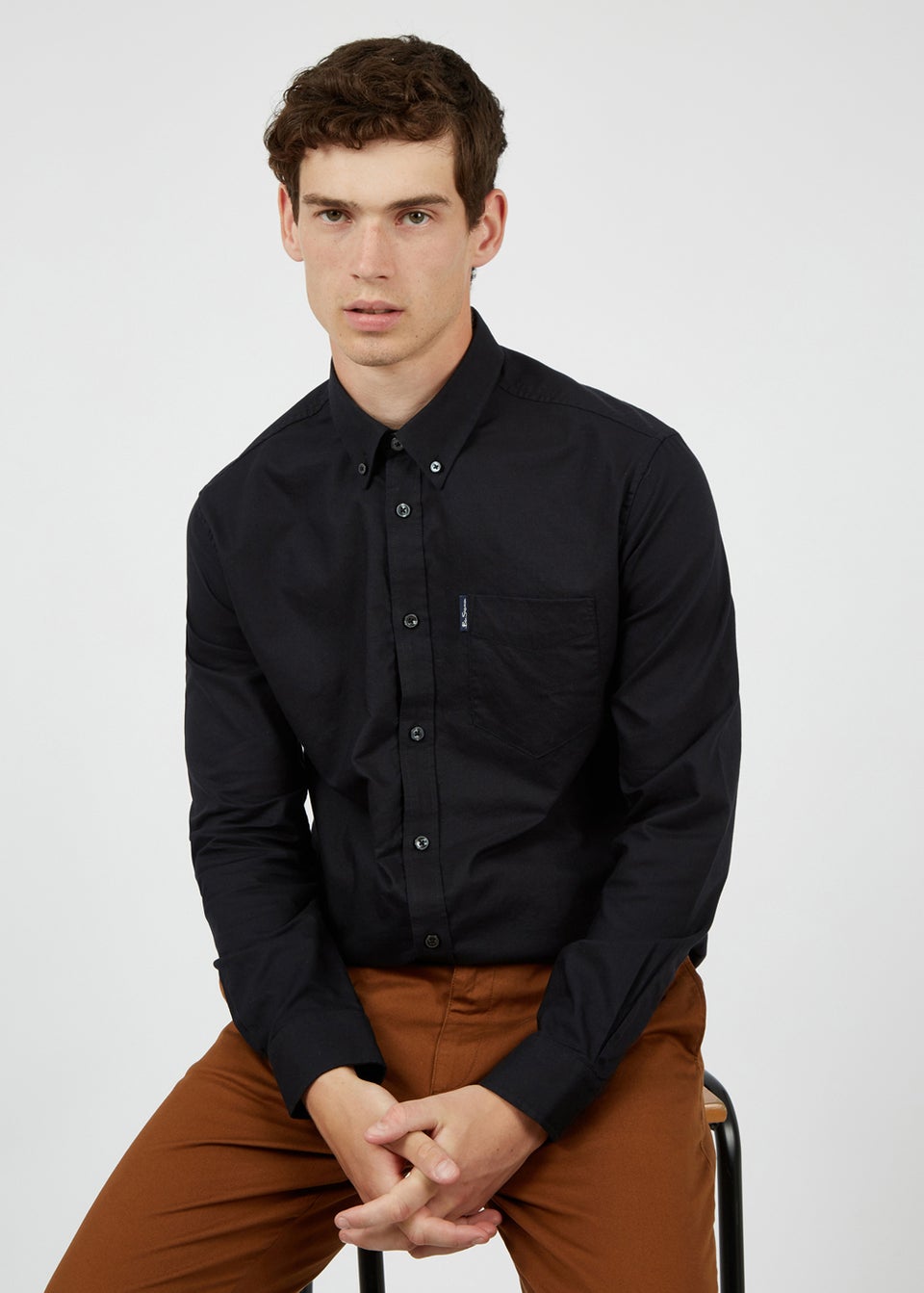 Ben Sherman Black Organic Cotton Regular Fit Oxford Shirt