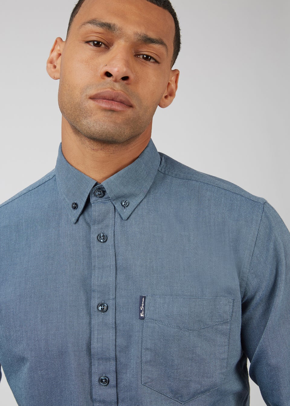 Ben Sherman Oxford Mens Blue/White Shirt main image 1