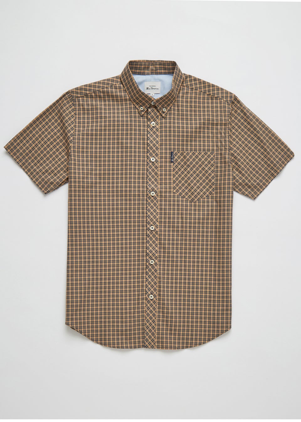 Ben Sherman Sand Mini Mod Check 100% Cotton Regular Fit Shirt