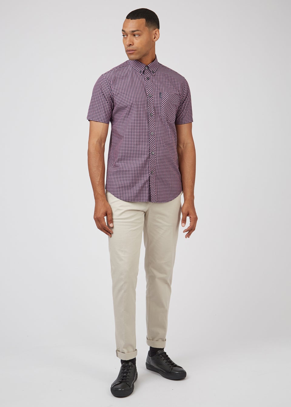 Ben Sherman Violet Gingham Regular Fit Shirt
