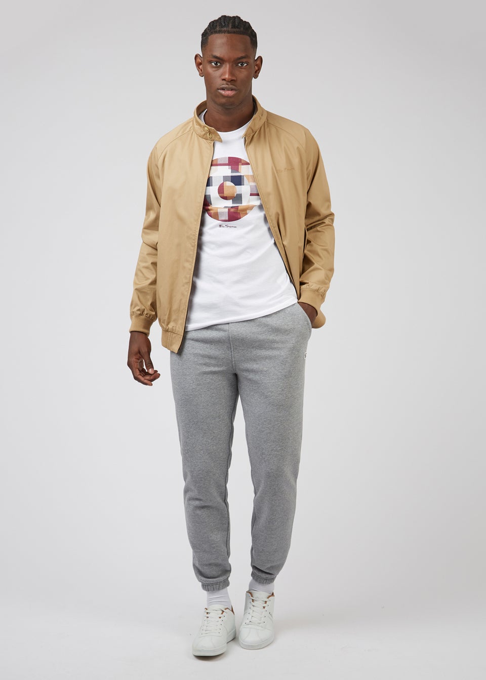 Ben Sherman White Gingham Target Short Sleeve T-Shirt