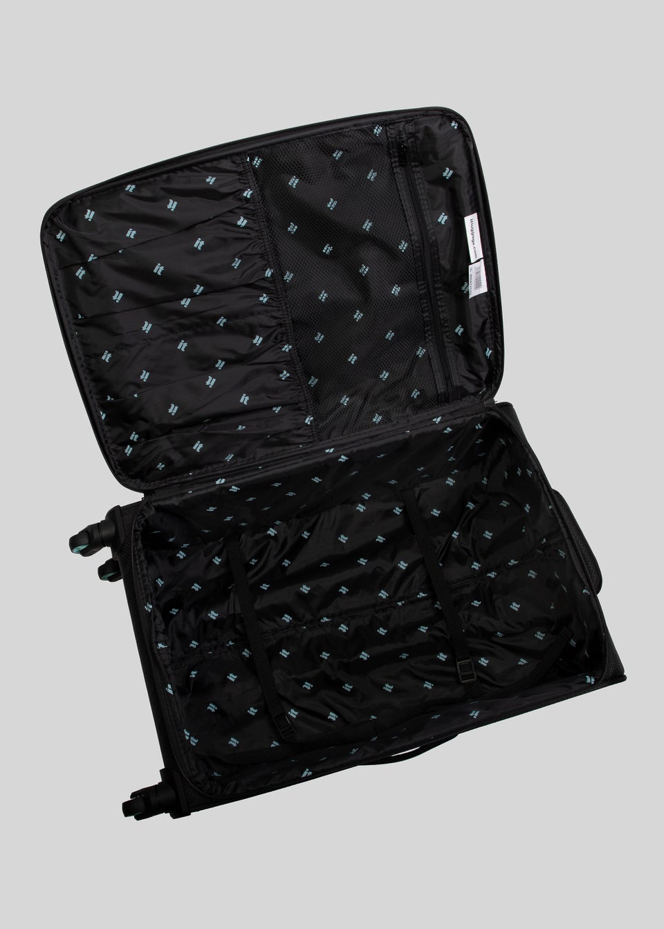 IT Luggage Black Soft Shell Suitcase Matalan