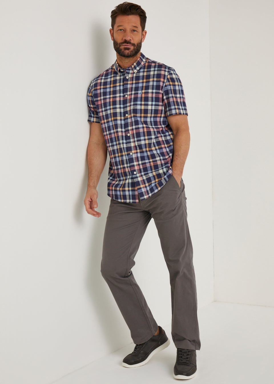 Lincoln Multicoloured Check Short Sleeve Shirt