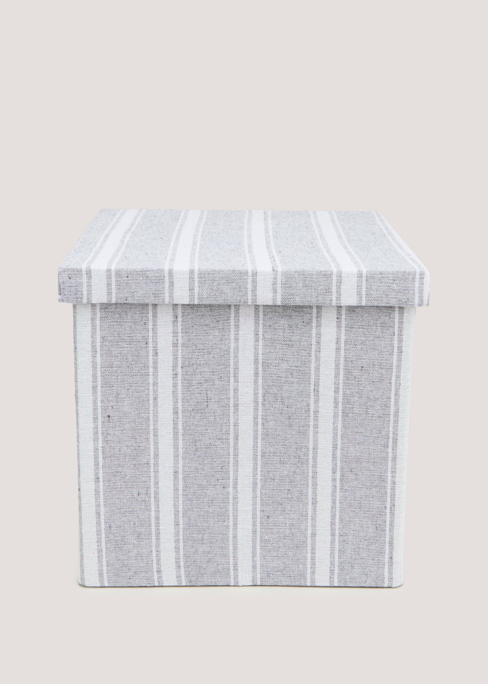 Grey Stripe Foldable Storage Box (33cm x 33cm x 31cm)