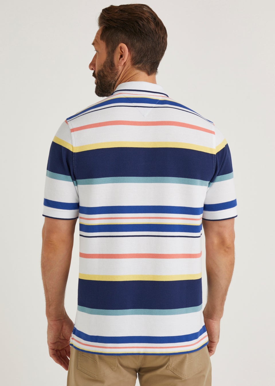 Lincoln White Stripe Oxford Polo Shirt