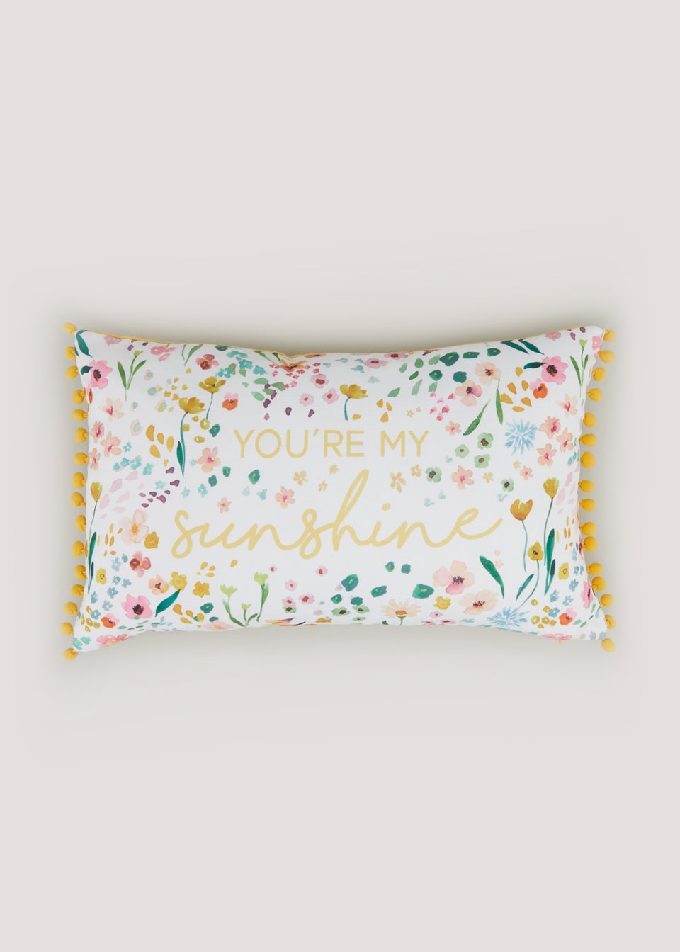 Floral Sunshine Slogan Cushion (30cm x 50cm)