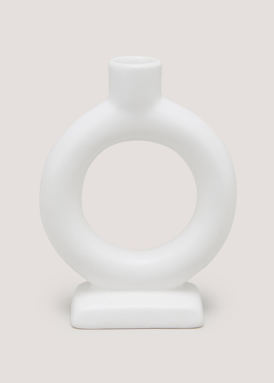 Cream Ceramic Tapered Candle Holder (18cm x 13cm)