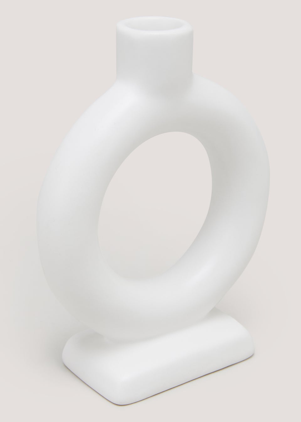 Cream Ceramic Tapered Candle Holder (18cm x 13cm)