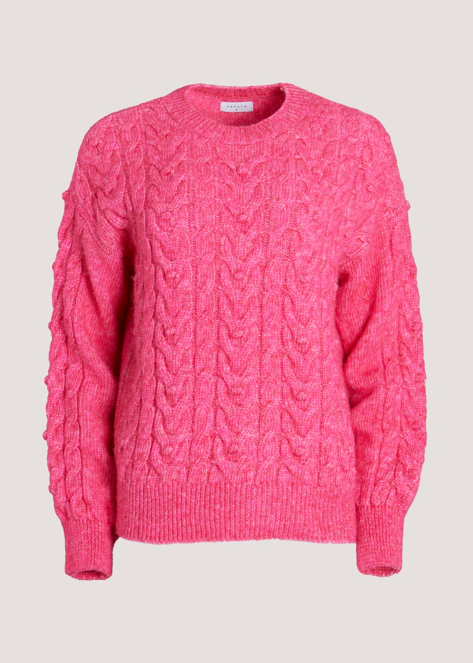 Pink Bobble Cable Knit Jumper