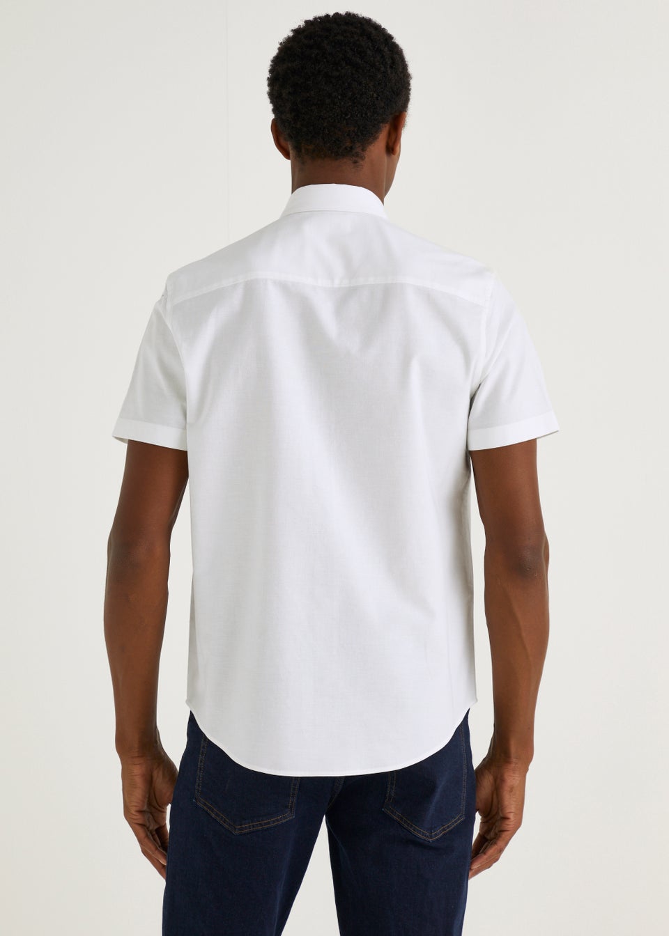 White Short Sleeve Oxford Shirt - Matalan