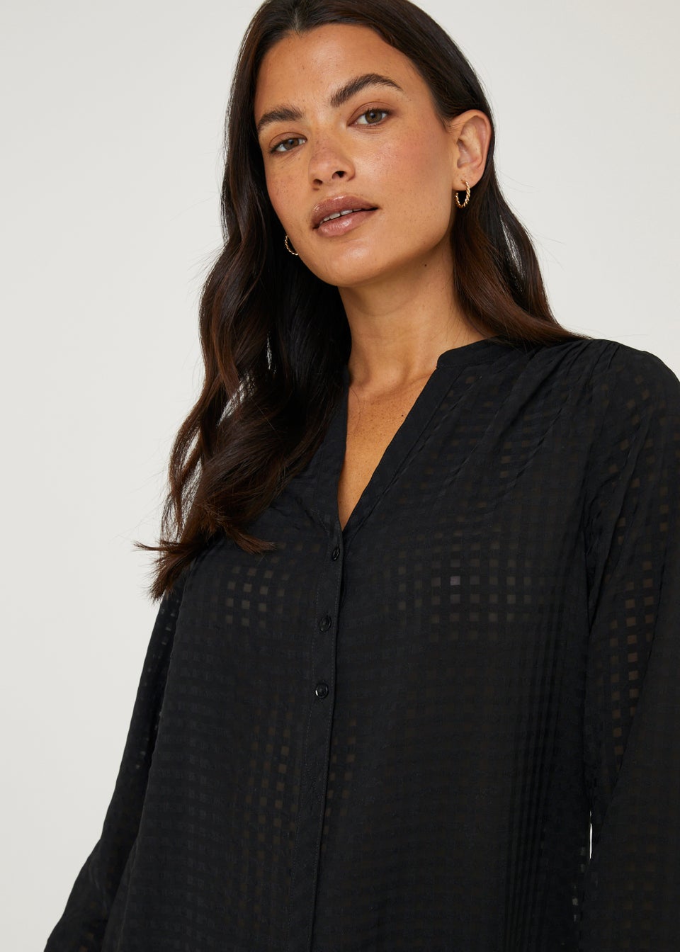 Black Longline Blouse