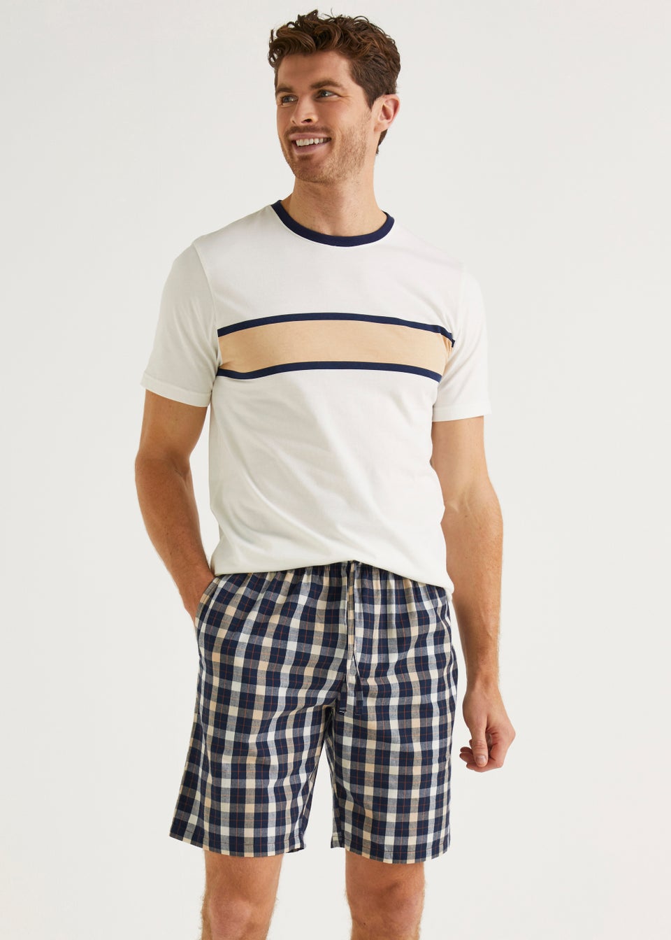 Ecru Check Pyjama Set