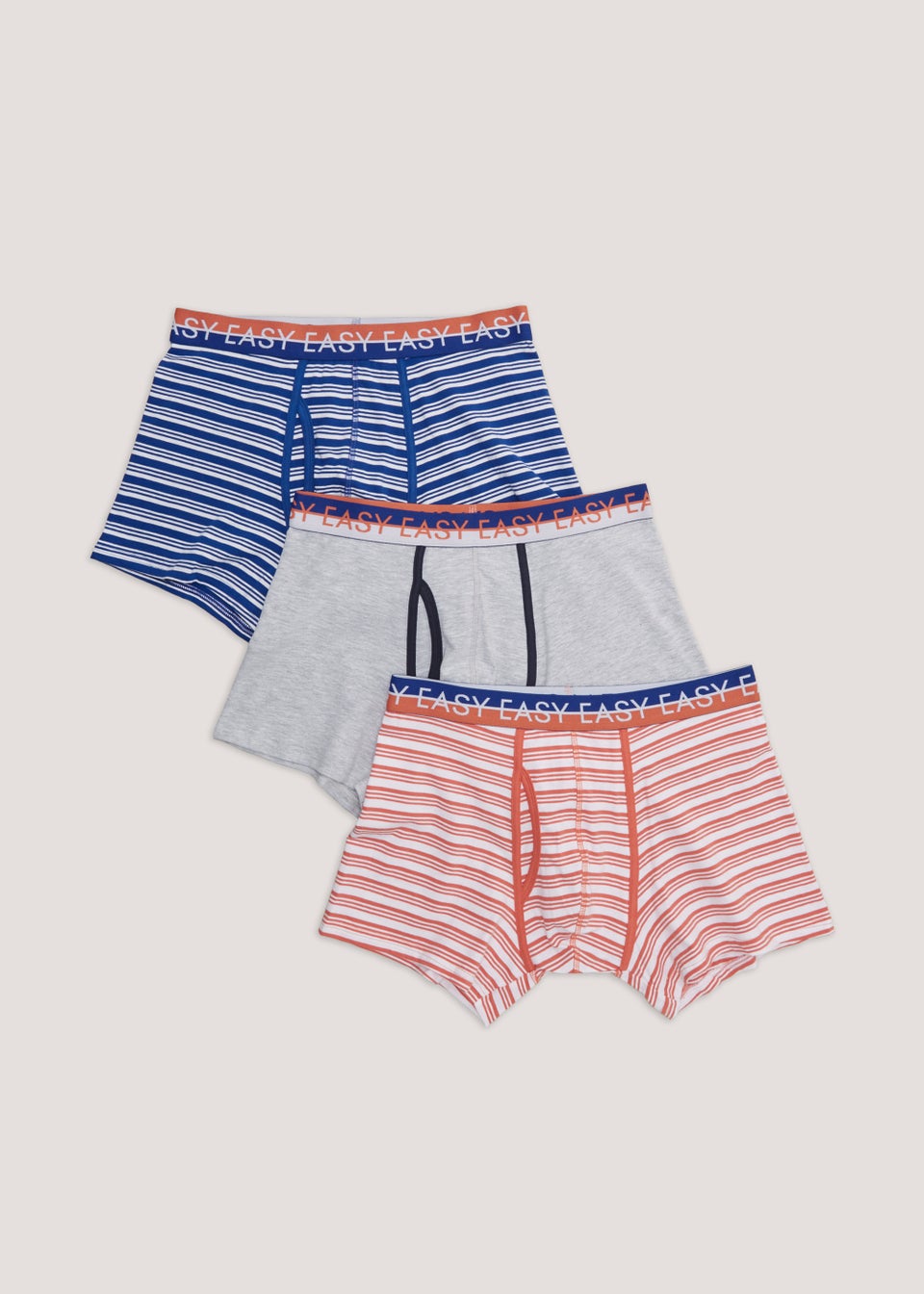 3 Pack Stripe Keyhole Trunks Matalan