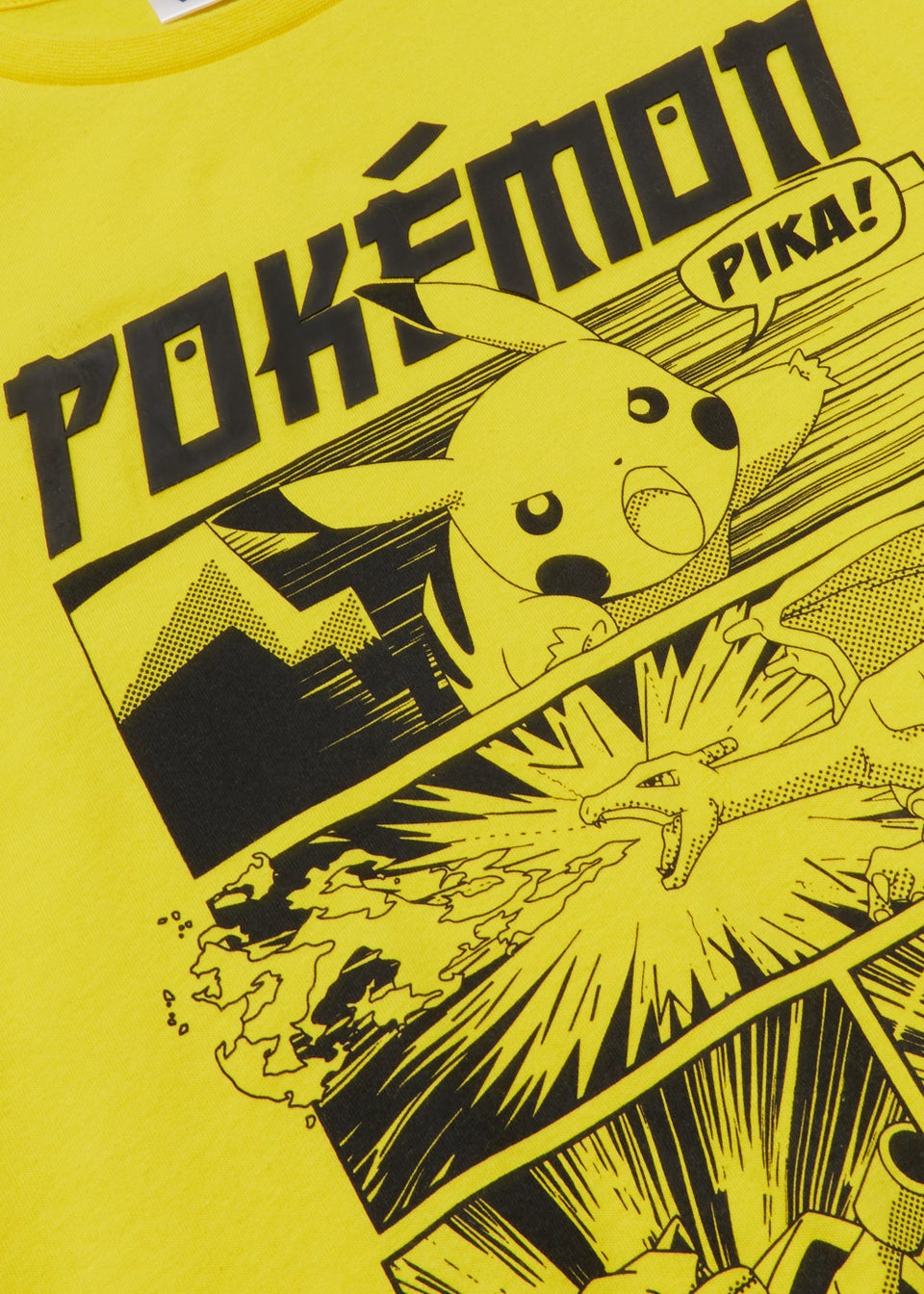 Boys Yellow Pokemon Pikachu T-Shirt (4-12yrs)