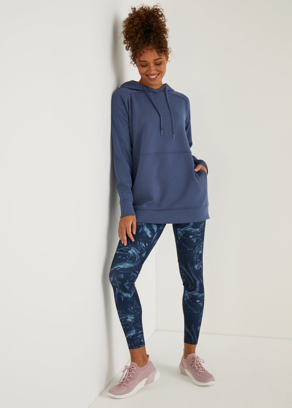 Souluxe Blue Modal Longline Hoodie