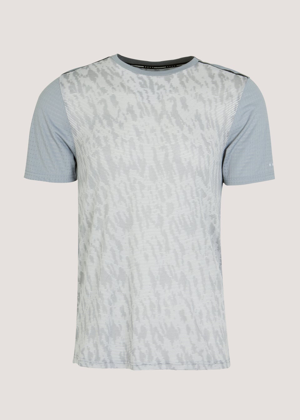 Souluxe Grey Jacquard Camo Sports T-Shirt