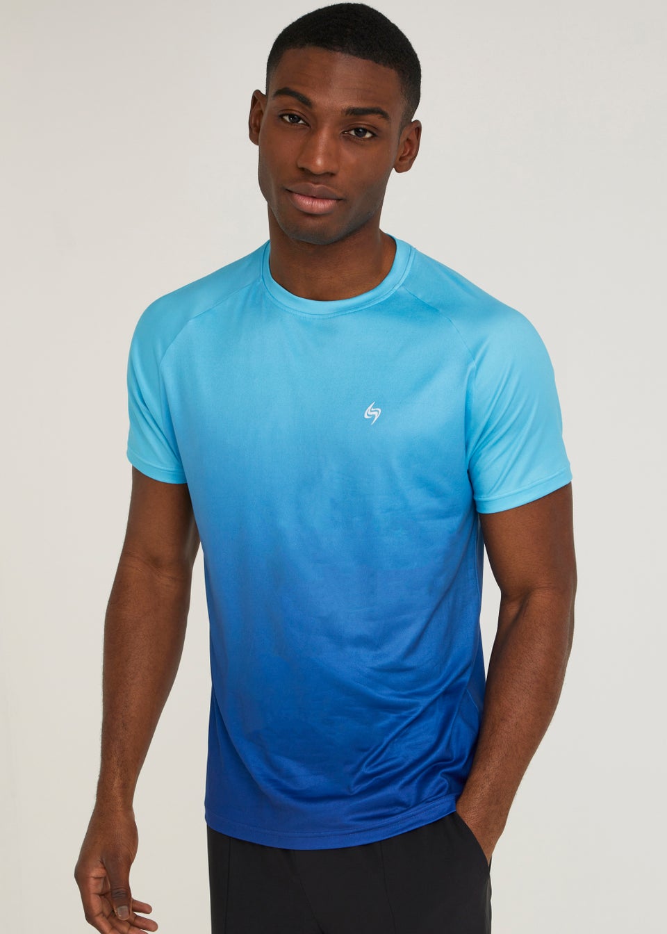Souluxe Blue Ombre Print Sports T-Shirt - Matalan