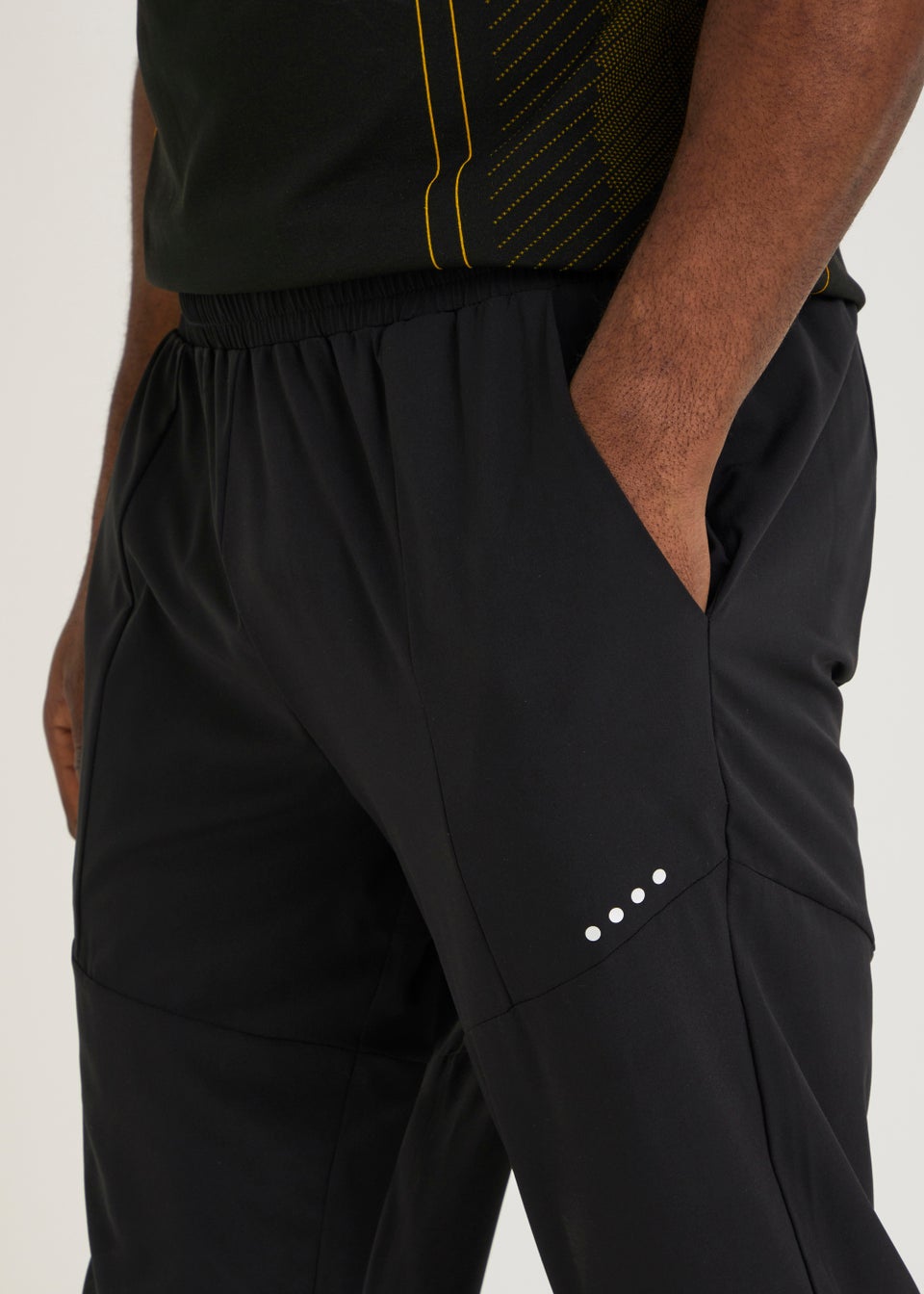 Souluxe Black Woven Running Technical Sports Joggers