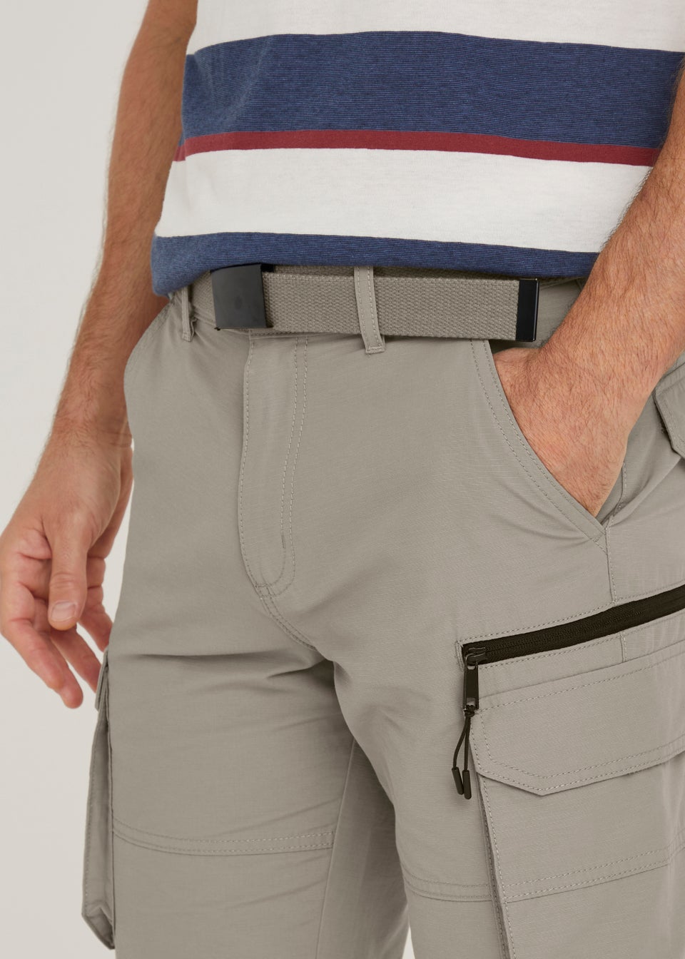 Lincoln Stone Belted Cargo Shorts - Matalan