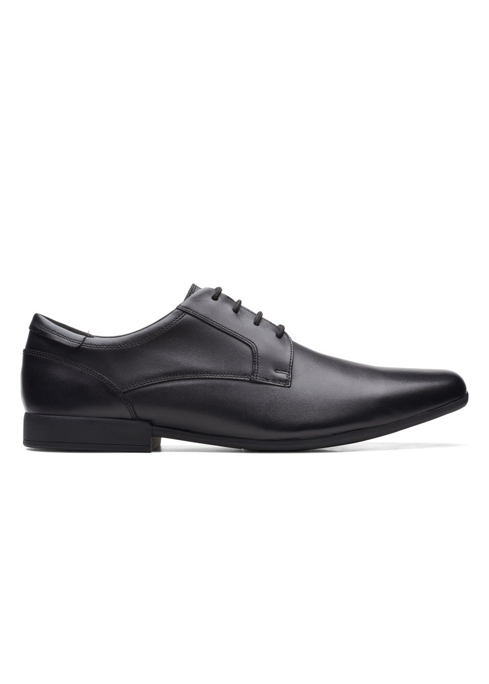 Clarks Black Sidton Lace Leather Shoes - Matalan
