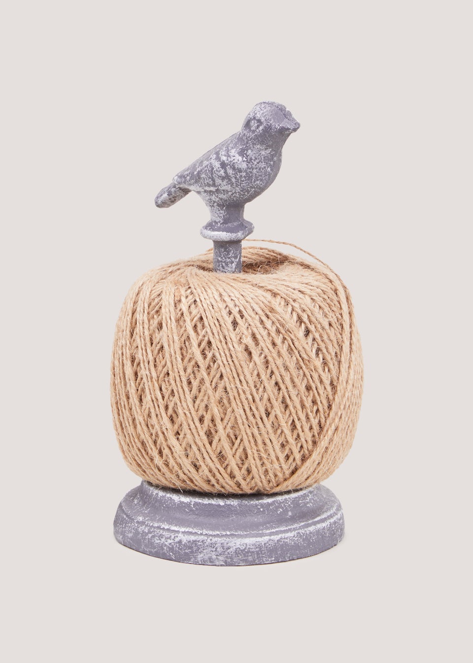 Grey Bird Natural Twine Holder (17.5cm x 9.5cm x 9.5cm)