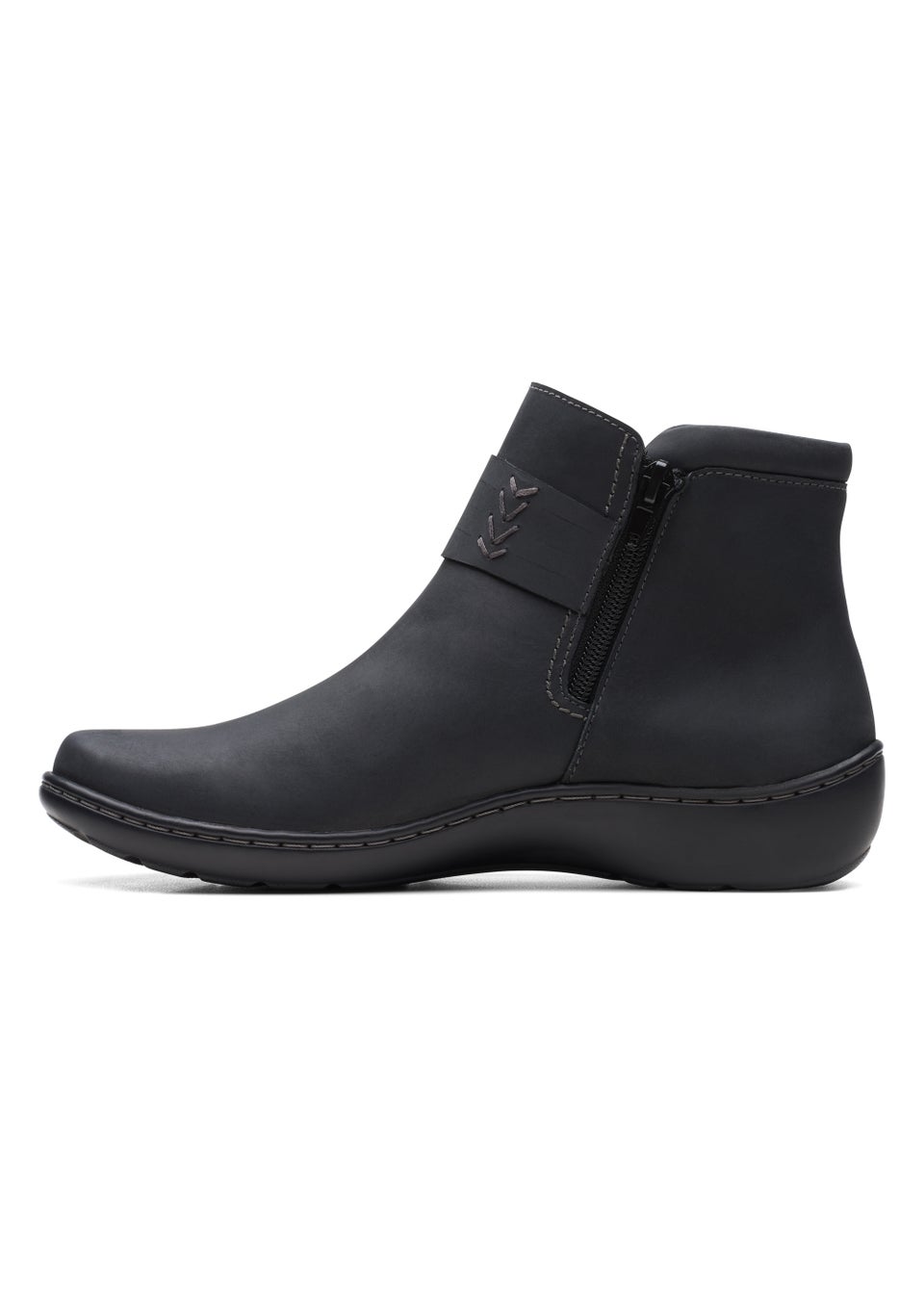 Clarks Black Cora Rae Ankle Boots Matalan