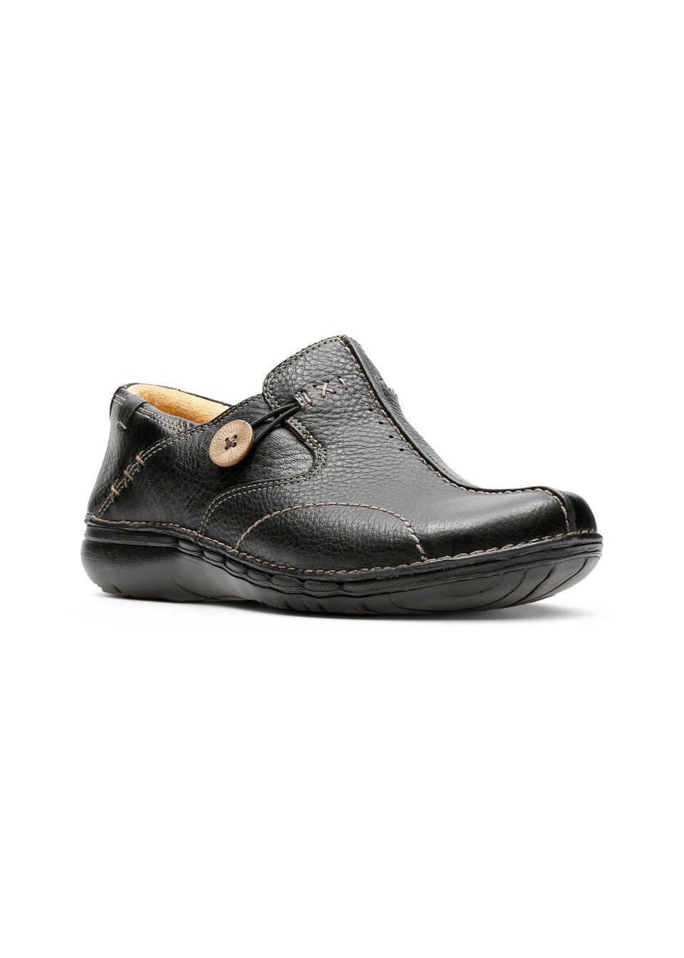 Un loop black leather shoes online