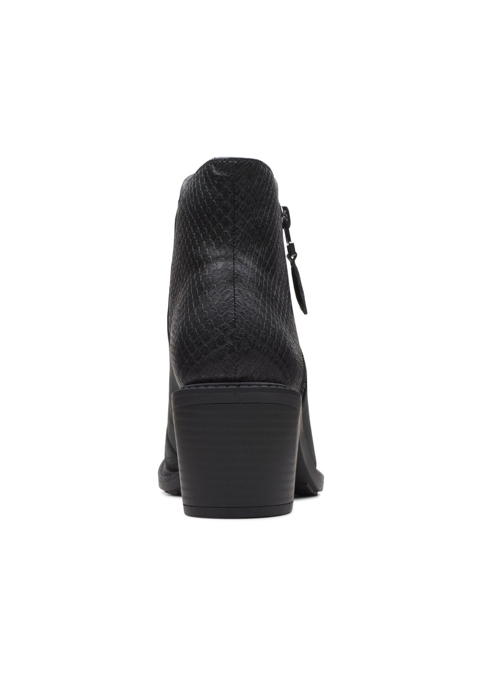 Clarks Black Leather Scene Zip Boots