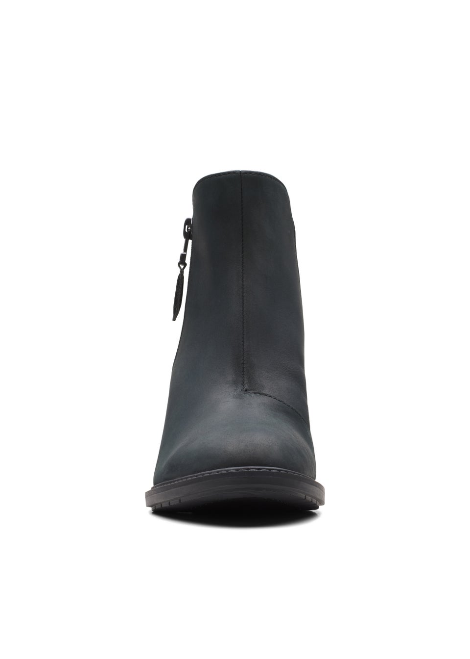 Clarks Black Leather Scene Zip Boots