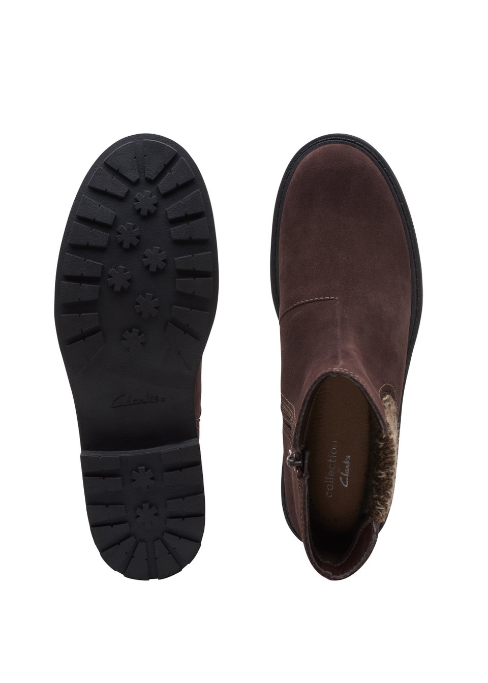Clarks Black Airabell Zip Suede Ankle Boots