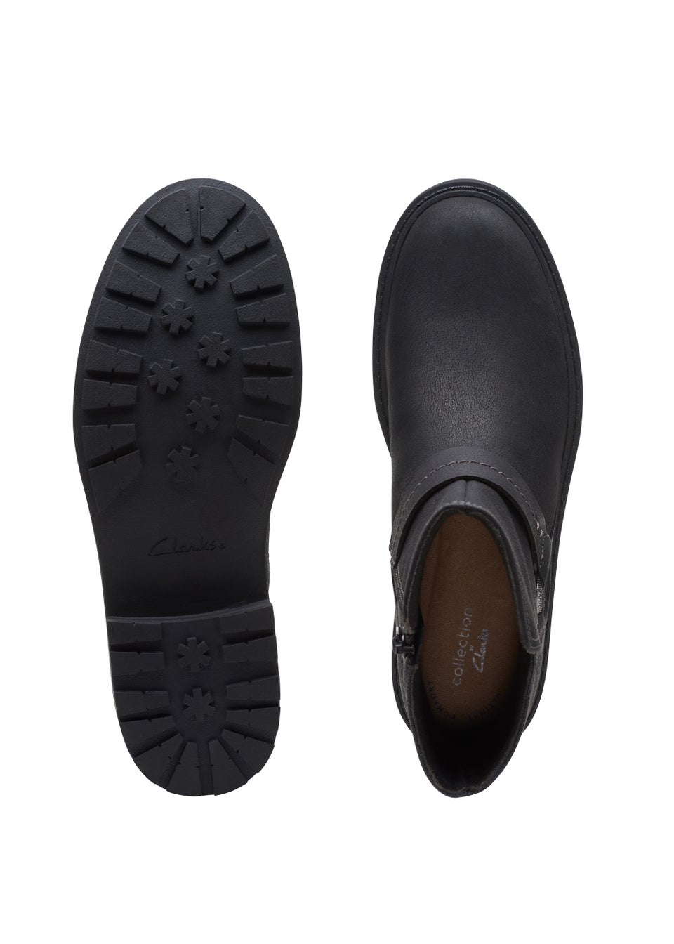 Clarks Black Opal Rose Leather Ankle Boots Matalan