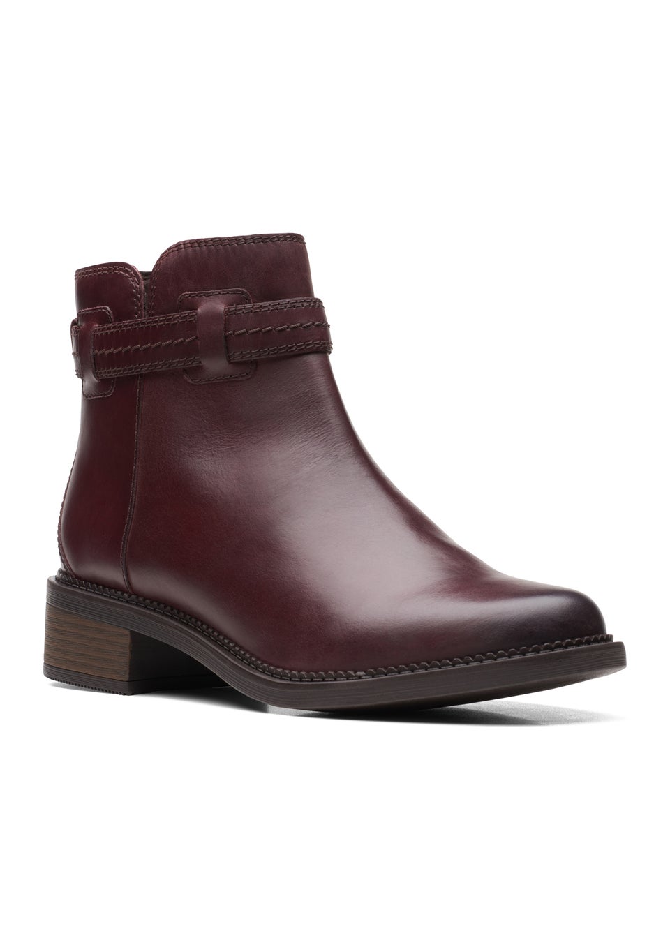 Clarks Dark Brown Maye Ease Leather Ankle Boots Matalan
