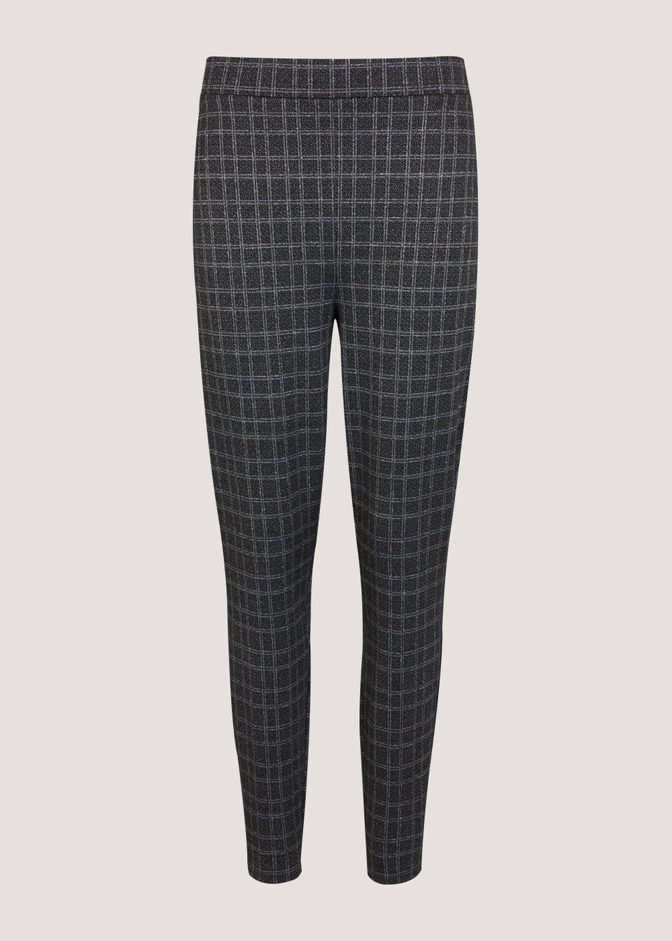 Black Check Print Textured Leggings Matalan