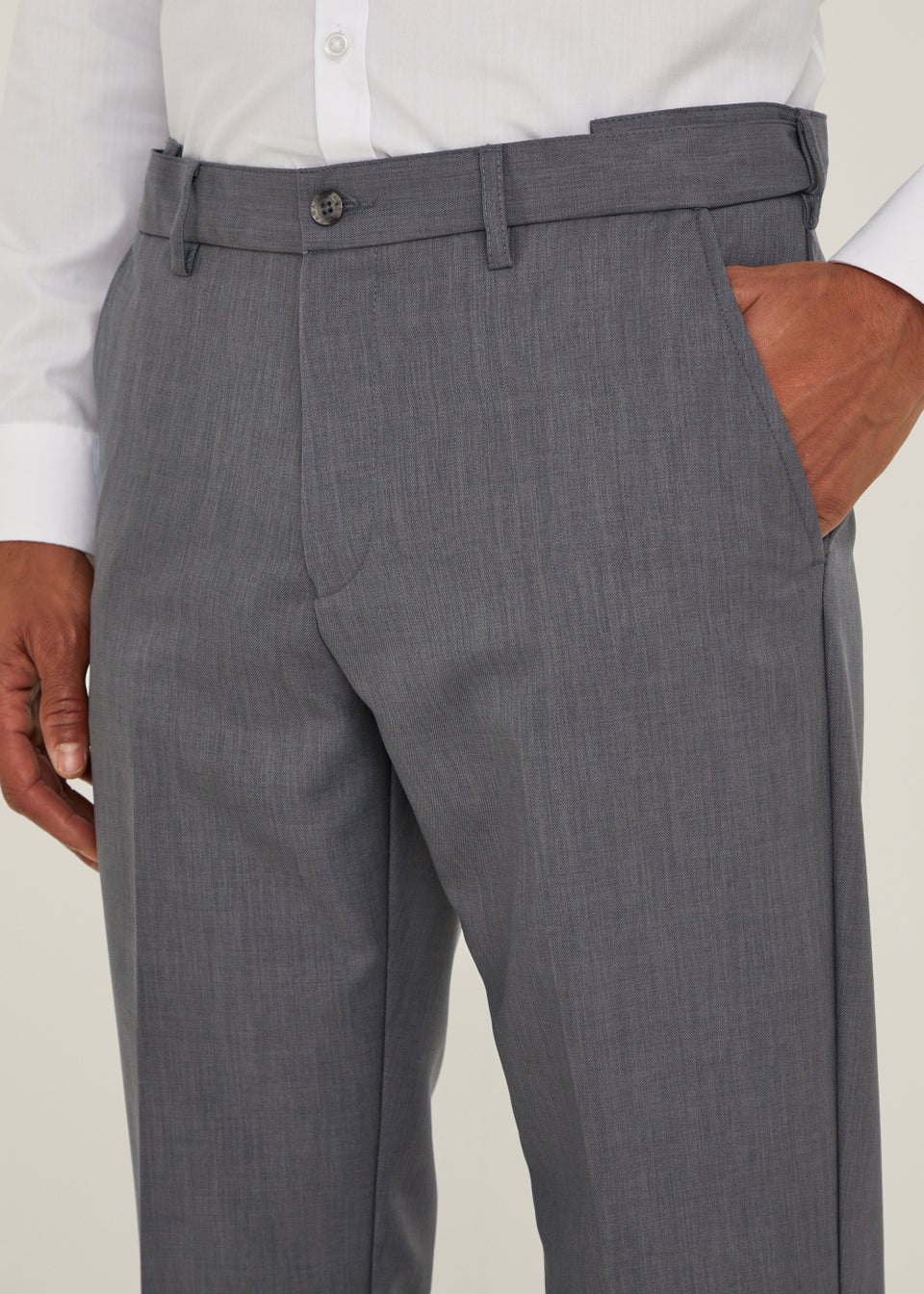 Farah Grey Regular Fit Flexi Waist Trousers
