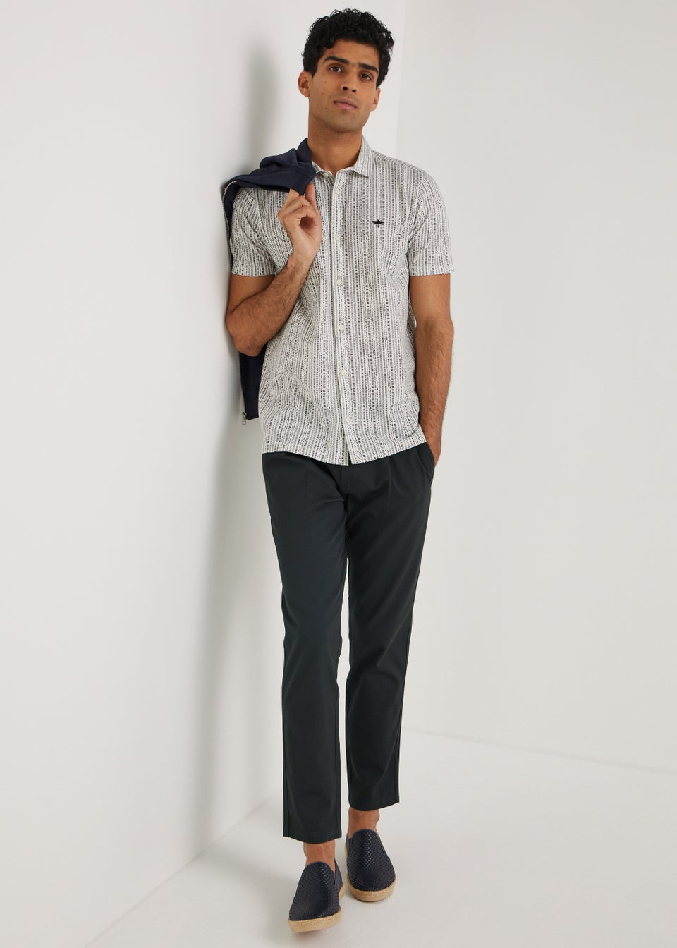 Grey Pleated Front Trousers