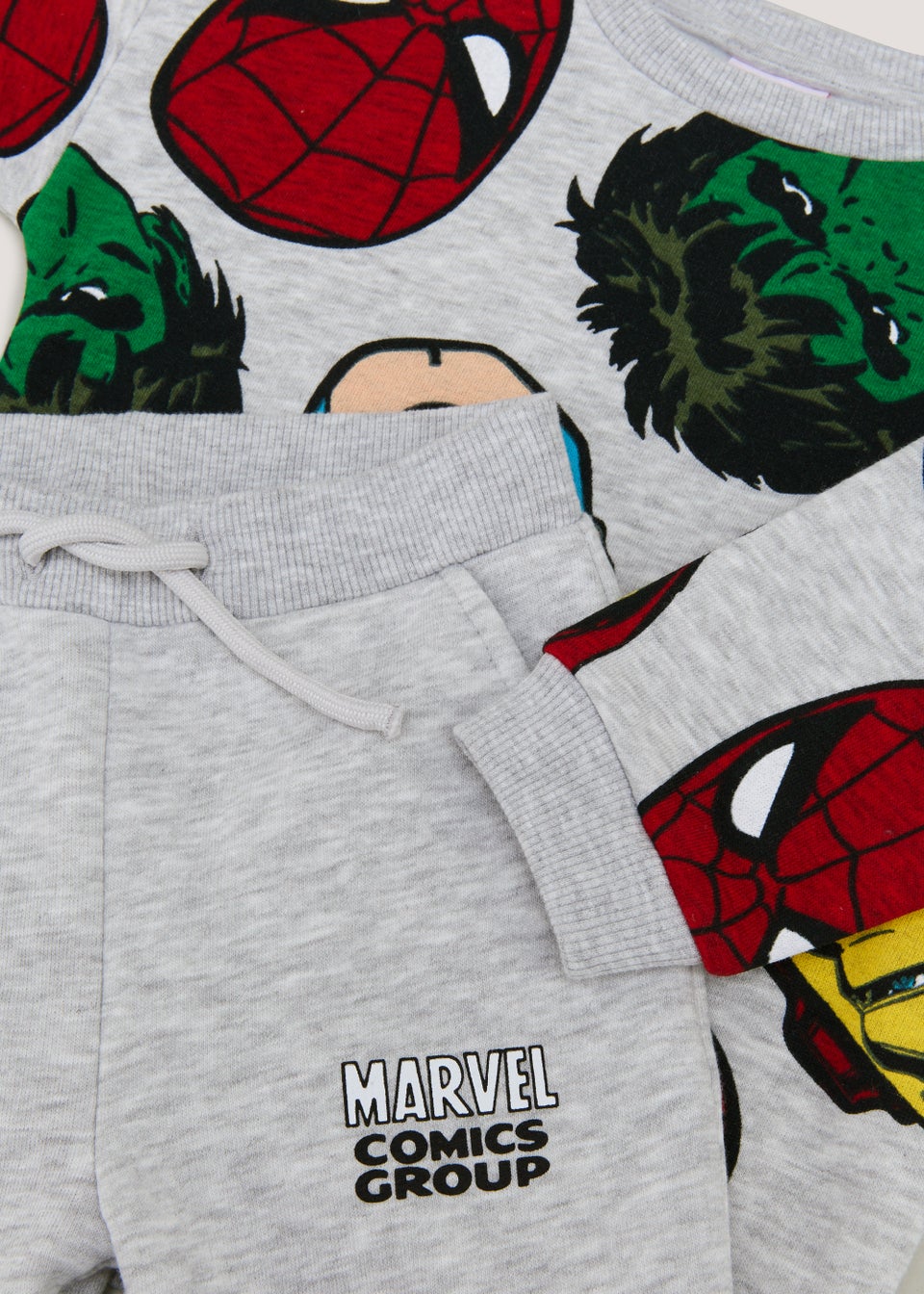 Boys Grey Marvel Sweatshirt Set 12mths 7yrs