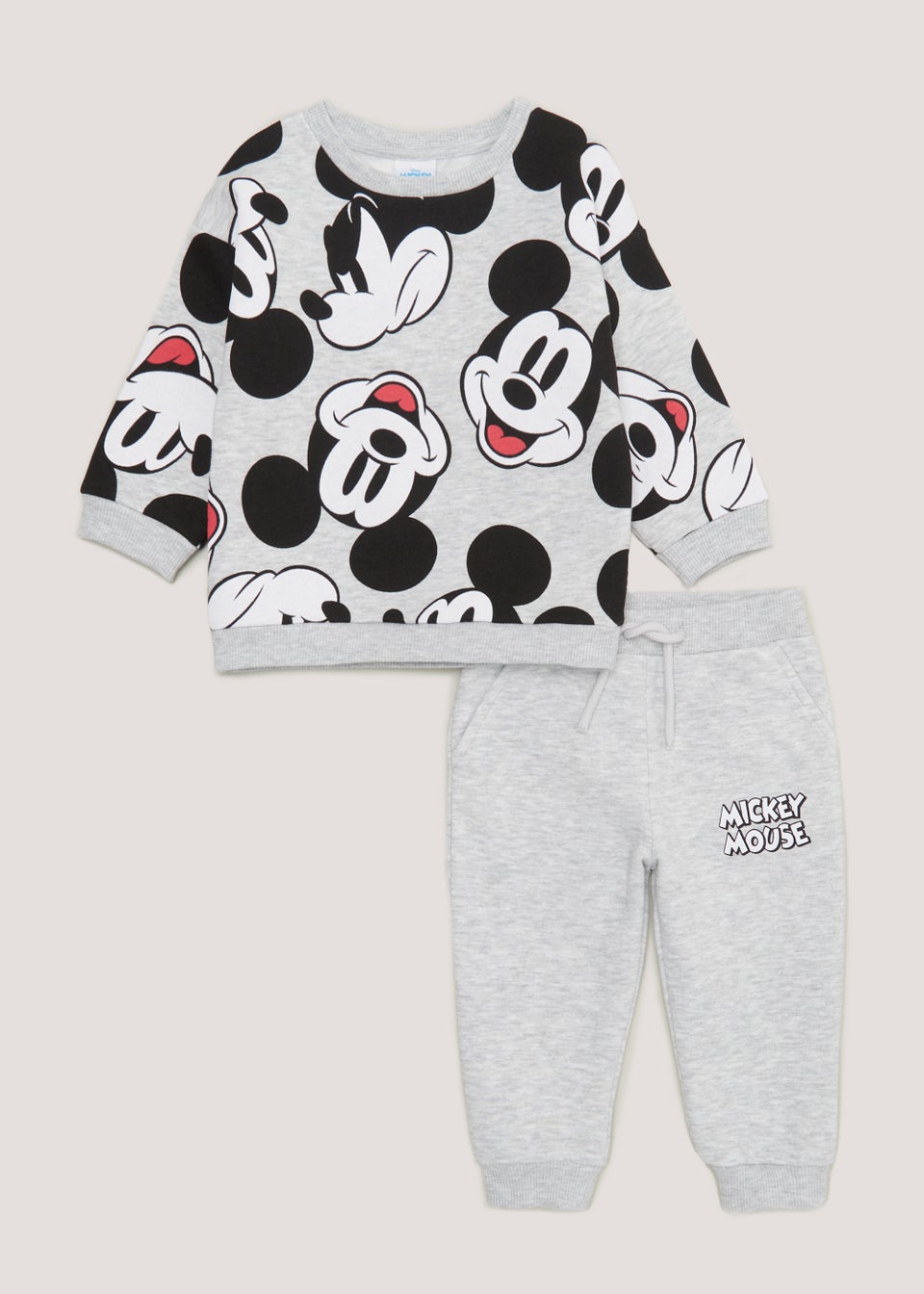 Kids Grey Disney Mickey Mouse Sweatshirt Joggers Set 9mths 6yrs