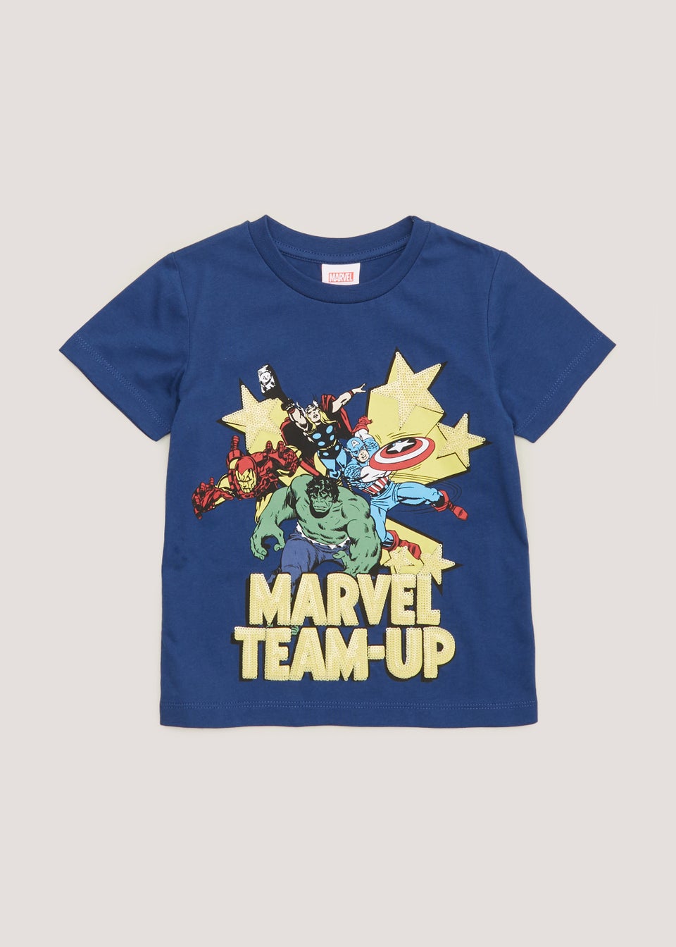Boys Marvel Navy Sequin T-Shirt (12mths-6yrs) - Matalan
