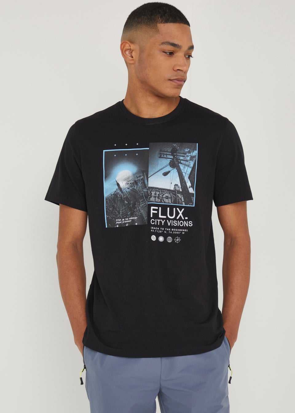 US Athletic Black Flux City T-Shirt - Matalan