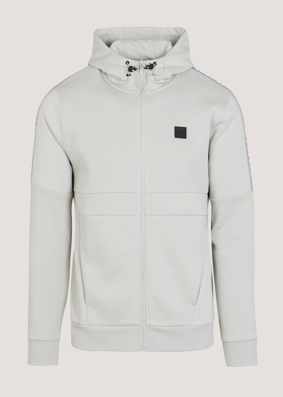 US Athletic Light Grey Tape Zip Up Hoodie