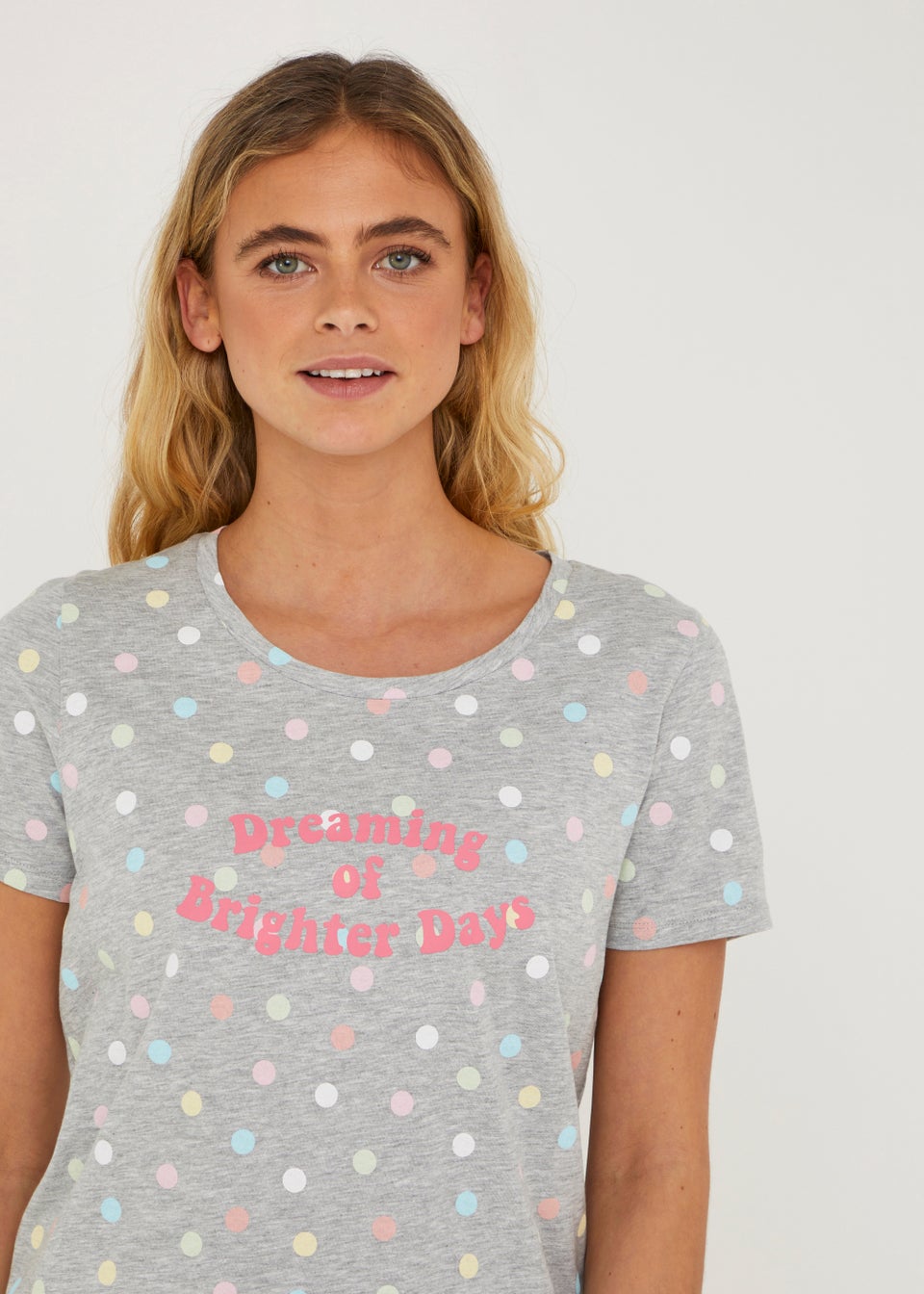 Grey Spot Pyjama Set
