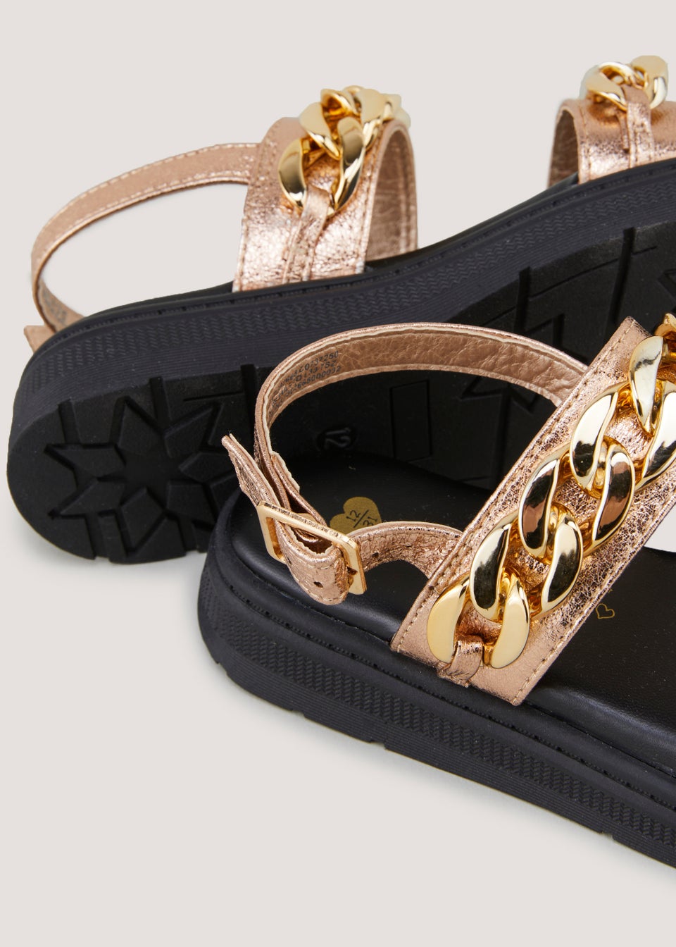 Gold chunky sandals clearance