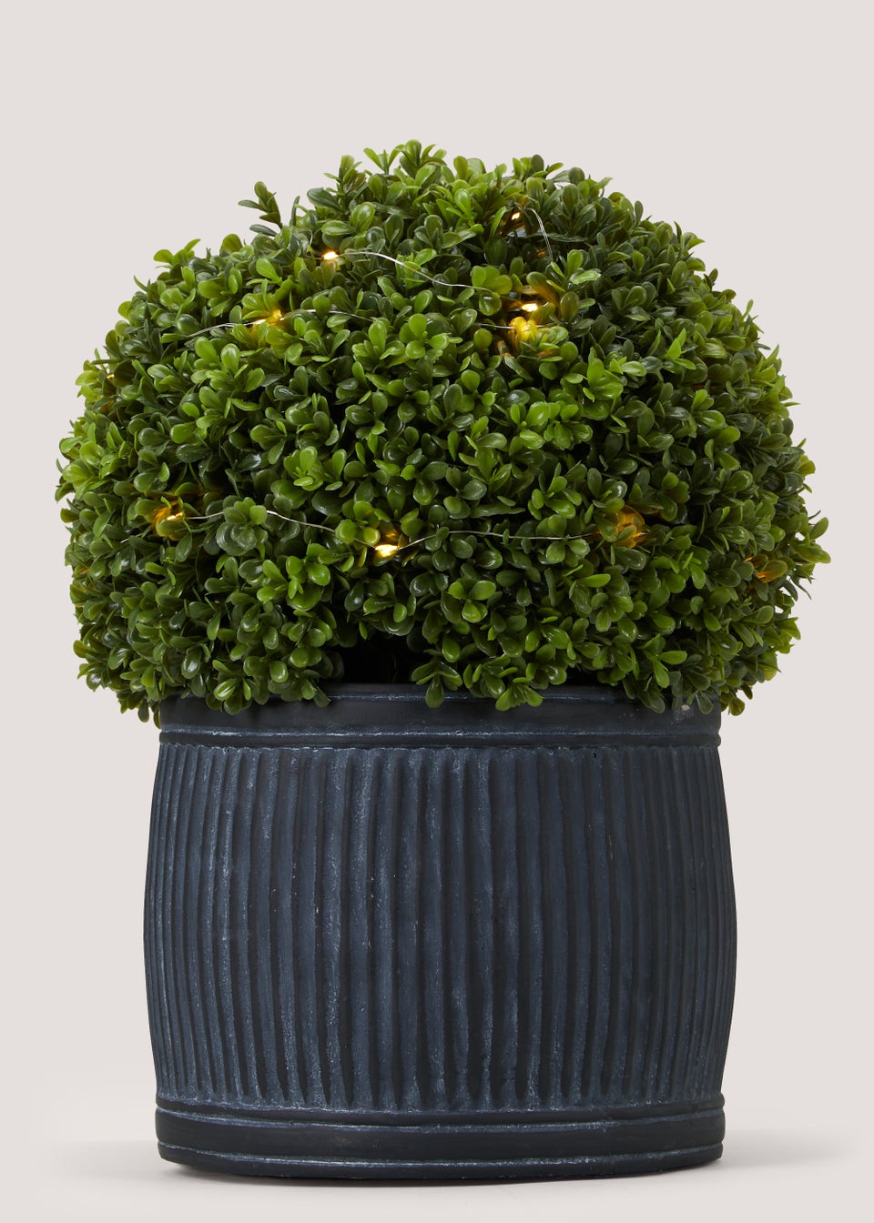 Pre-Lit Potted Ball Outdoor Topiary (44.5cm x 32cm x 32cm)