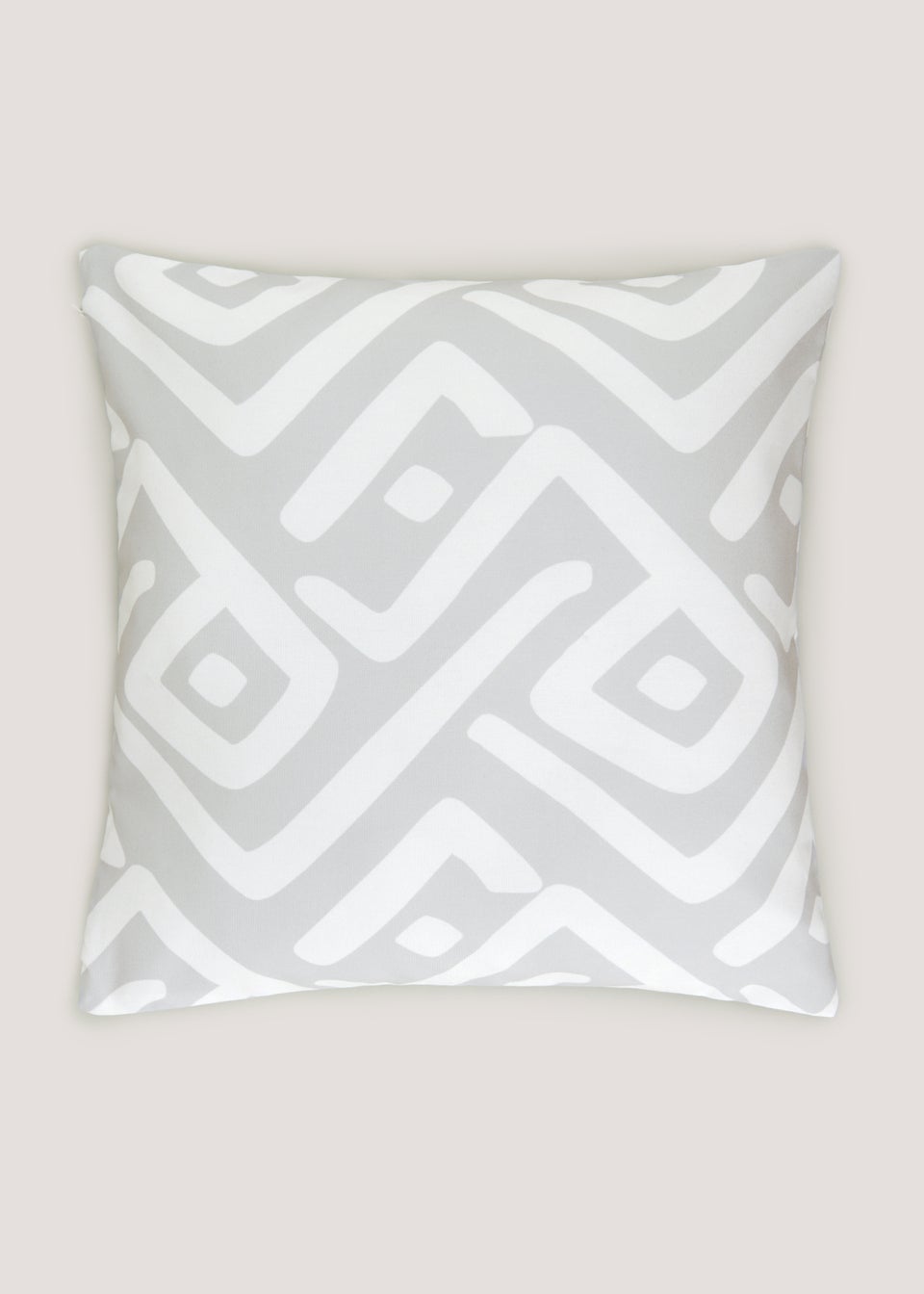 Grey Geometric Outdoor Cushion 43cm x 43cm