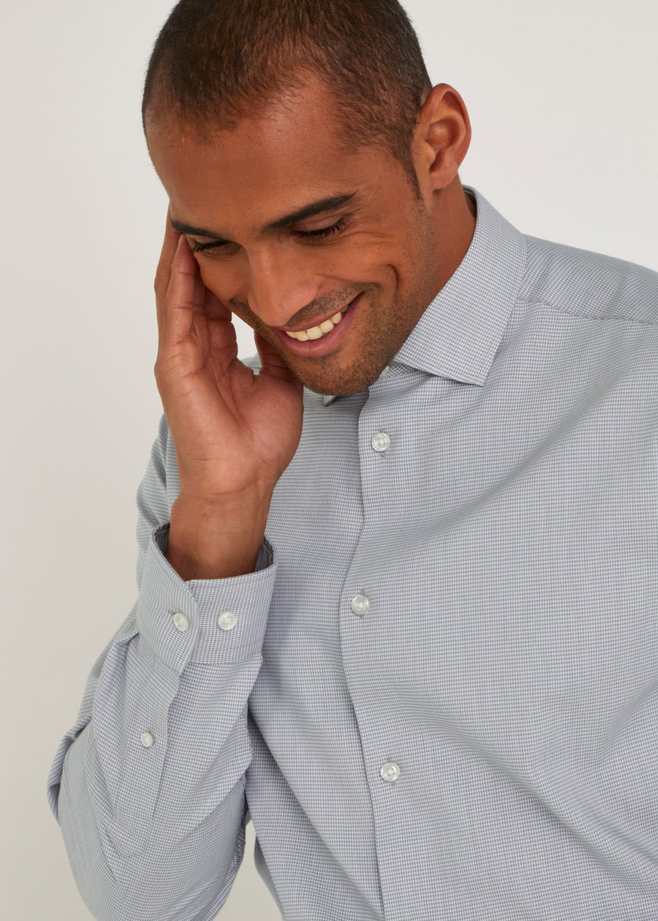 Taylor & Wright Grey Puppytooth Regular Fit Shirt