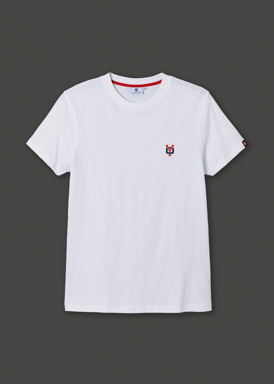 Y.O. White Chest Print T-Shirt
