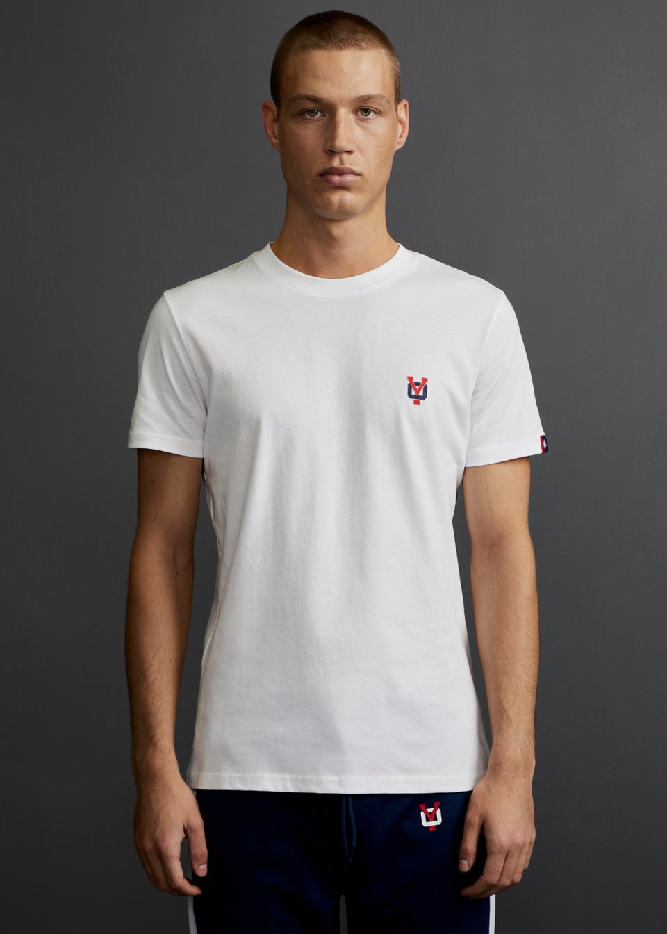 Y.O. White Chest Print T-Shirt