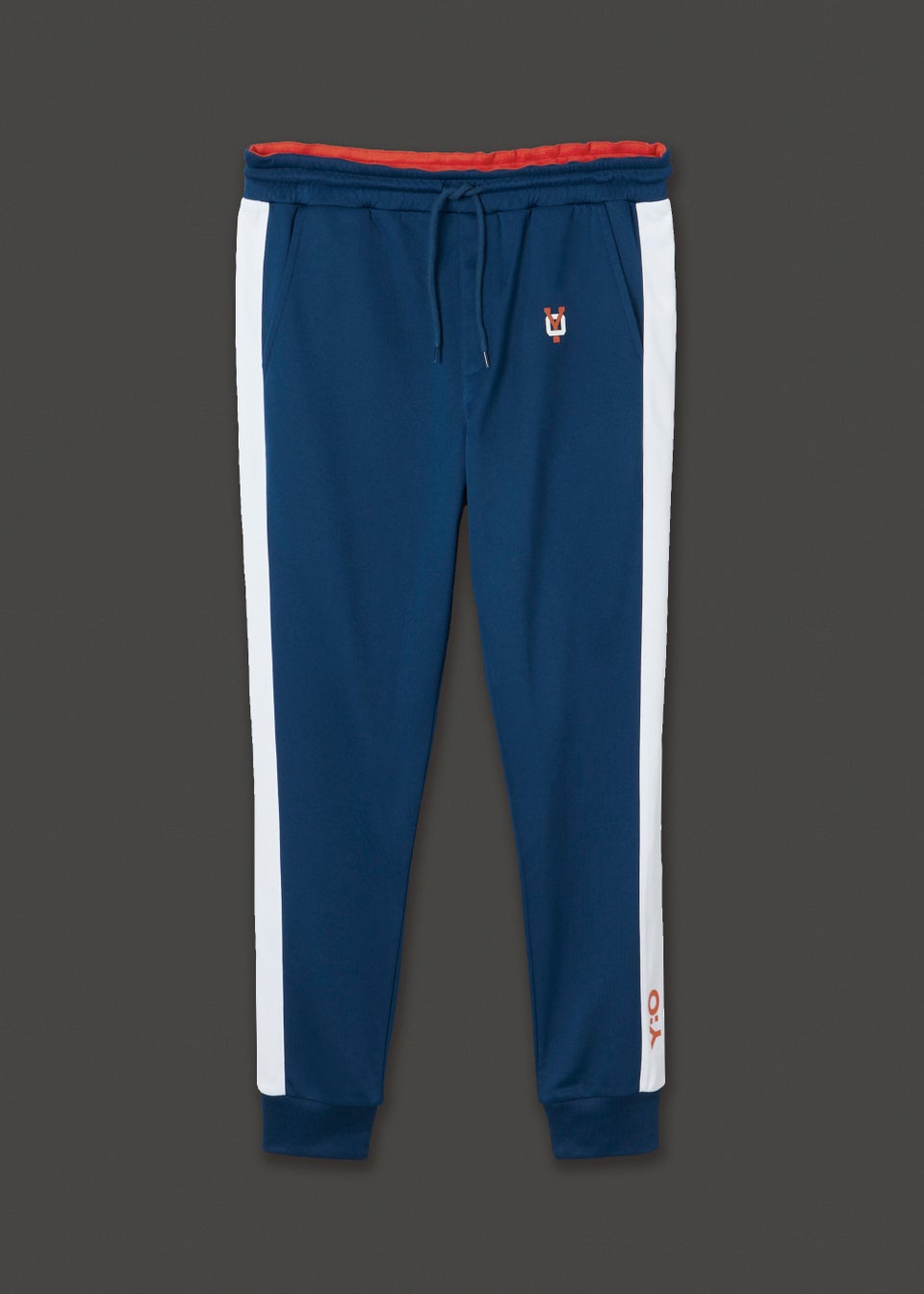 Navy side cheap stripe joggers