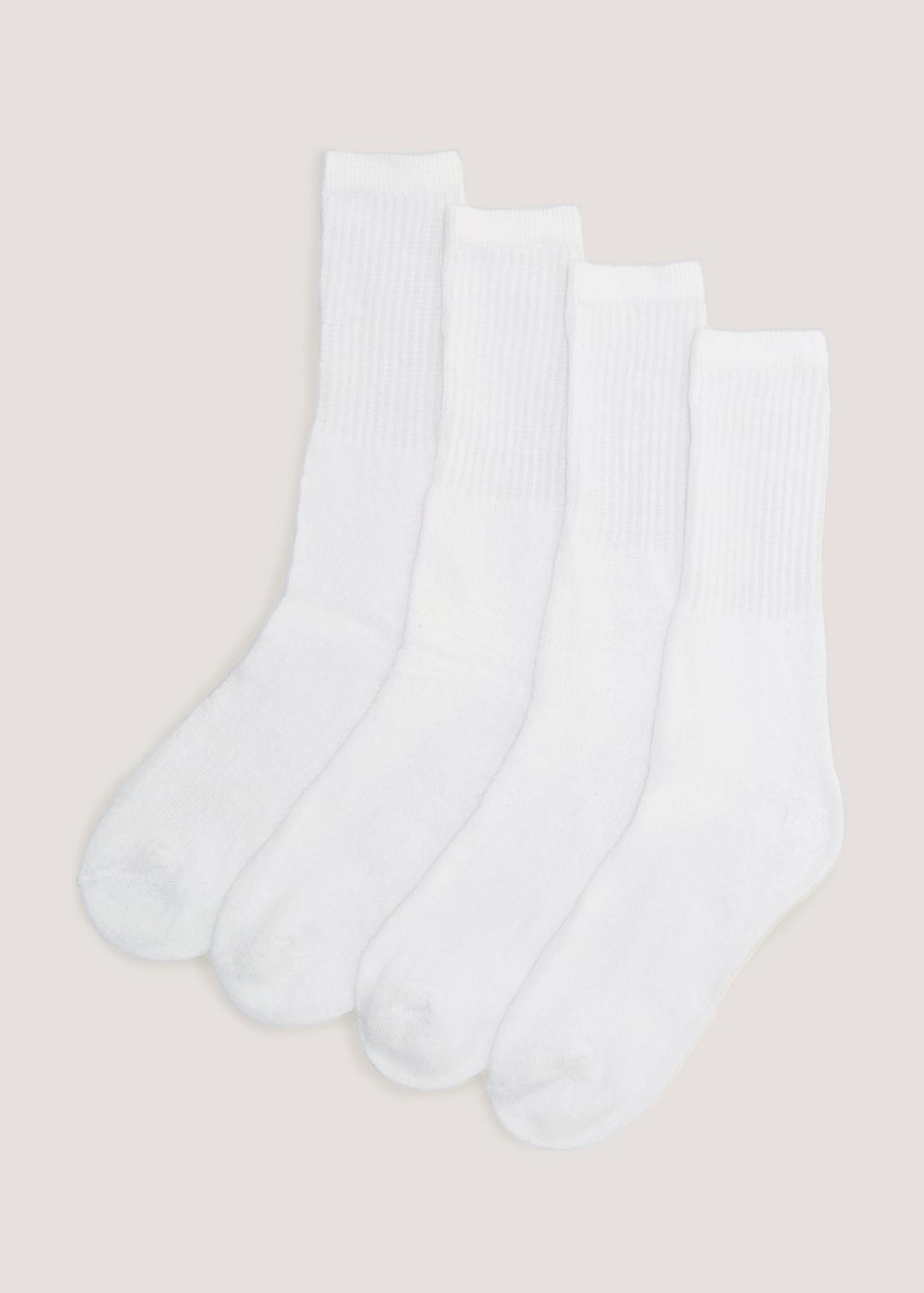 4 Pack White Sports Socks